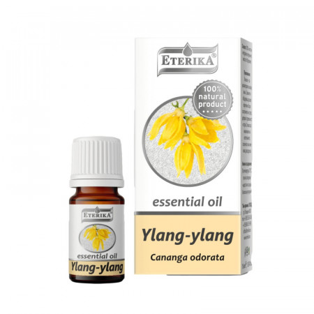 100% natural ylang-ylang essential oil, premium quality, 10 ml bottle for aromatherapy
