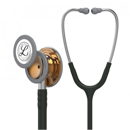 5646 3M Littmann Classic III stethoscope in black with high polish copper chestpiece