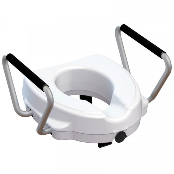 RAISED TOILET SEAT with fixed armrest - height 12,5 cm