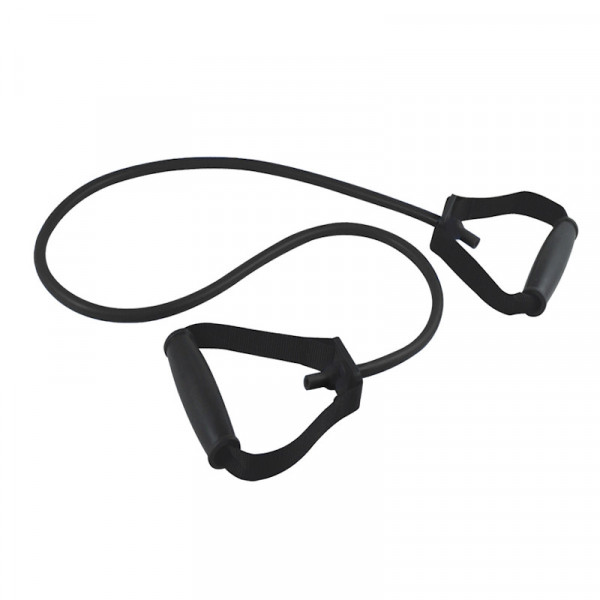 Latex Exercise Tube with TPR Handles 125 cm – X-Heavy, Black