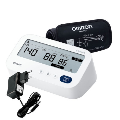 Автоматический тонометр на плечо OMRON M3 Comfort AFib с сетевым адаптером и манжетой Intelli Wrap