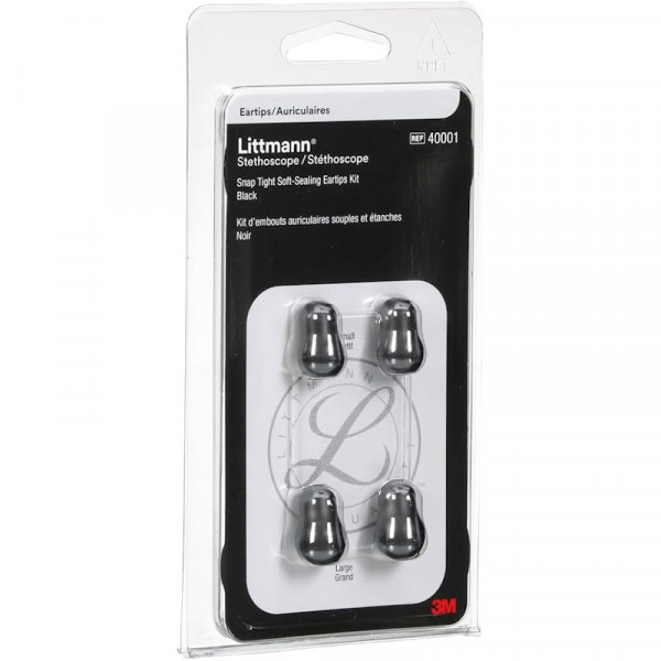 L un S izmēra melni stetoskopa ausu uzgaļi 3M Littmann 40001