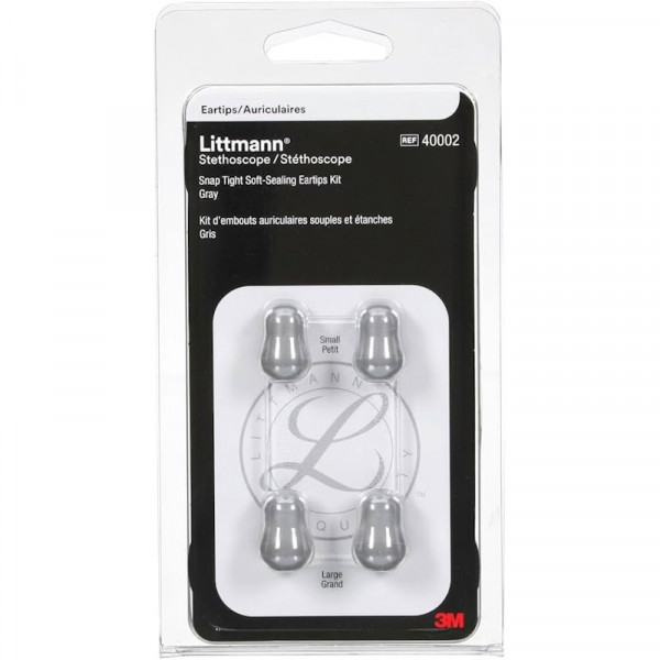 L un S izmēra pelēki stetoskopa ausu uzgaļi 3M Littmann 40002