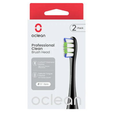 Oriģinālie melnie Oclean P1C5 Professional Clean mainas uzgaļi ar mīkstiem DuPont sariem, 2 gabali