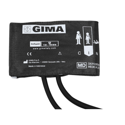 GIMA Premium bērnu aproce asinsspiediena mērītājam ar divām caurulītēm un TPU kameru, pelēka