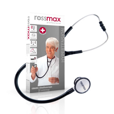 Rossmax EB600 professional cardiology stethoscope with dual lumen tubing and stainless steel chestpiece