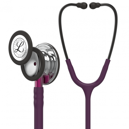 5960 3M Littmann Classic III stetoskops Plum krāsā ar Mirror Finish galviņu un rozā kātiņu