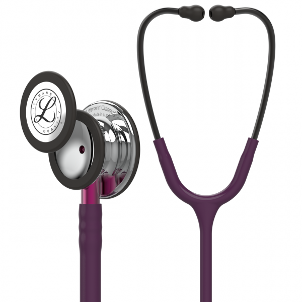5960 Littmann Classic III Stethoscope (Plum / Mirror Finish / Pink Stem)